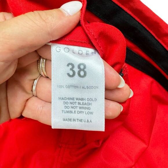 Golden Denim Los Angeles Bold Red Black Side Stripe Ankle Zip Slim Skinny Jeans - Picture 9 of 9